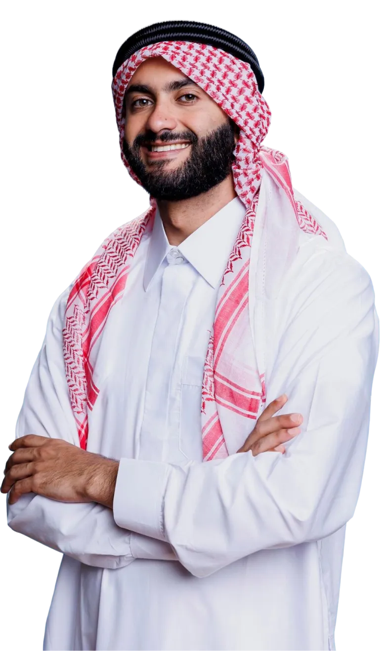 muslim man wearing ghutra robe 1